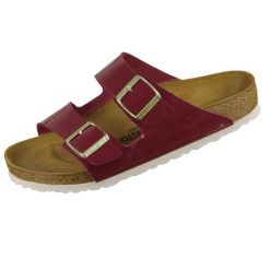 Klapki damskie Birkenstock Arizona BS Birko-flor. Czerwone klapki damskie Birkenstock, bez wzorów, z syntetyku, eleganckie, bez obcasa. Za 287.00 zł.