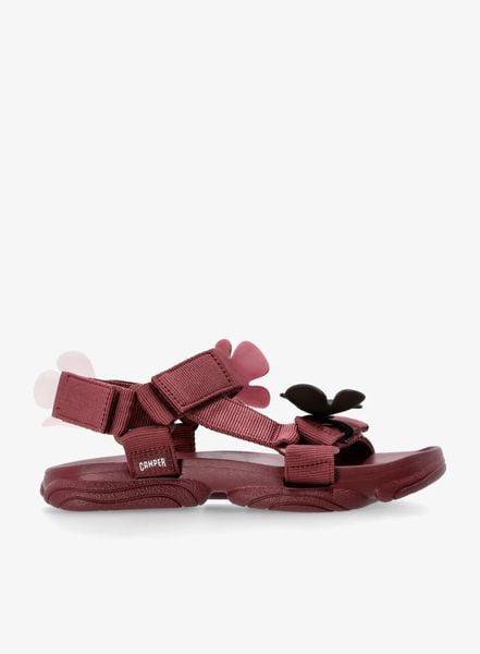 Sandały damskie Camper Karst Sandal. Czerwone sandały damskie Camper, bez wzorów, bez obcasa, bez zapięcia. Za 478.49 zł.