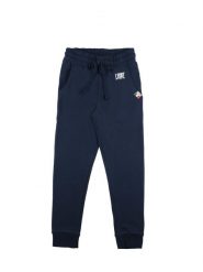 Leone 1947 Podstawowe spodnie zimowe Kinder z małym logo. Niebieskie spodnie materiałowe dla chłopców LEONE 1947 APPAREL, bez wzorów, z bawełny, na fitness i siłownię. Za 176.82 zł.