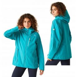 Kurtka przeciwdeszczowa damska Birchdale. Niebieskie kurtki damskie Regatta, bez wzorów, z poliesteru, bez kaptura, trekkingowe. W wyprzedaży za 342.30 zł.