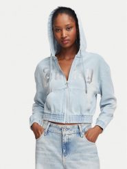Juicy Couture Bluza JCDAS226961 Niebieski jasny Regular Fit. Niebieskie bluzy damskie Juicy Couture, xs, bez wzorów, z bawełny, bez kaptura. Za 449.99 zł.