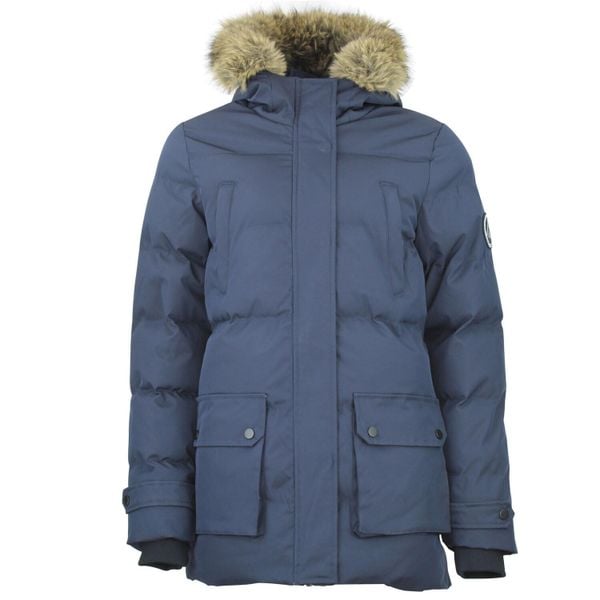 Parka dla kobiet Peak Mountain. Niebieskie kurtki damskie Peak Mountain, na zimę, bez wzorów, z futra, bez kaptura. Za 496.30 zł.