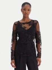 Rinascimento Bluzka CFC0126427003 Czarny Slim Fit. Czarne koszule damskie Rinascimento, xs, bez wzorów, z syntetyku, bez kołnierzyka, bez ramiączek. Za 479.99 zł.