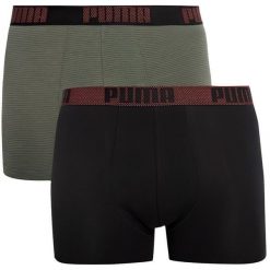 Bokserki męskie Puma - 2-pak zielone paski dla komfortu i stylu. Zielone bokserki męskie GLENMUIR, m, bez wzorów, z bawełny. Za 157.99 zł.