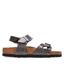 Sandały Birkenstock. Czarne sandały dziewczęce Birkenstock, bez zapięcia. Za 319.99 zł.