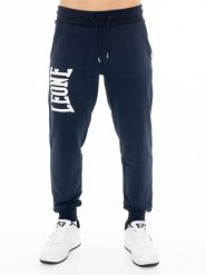Spodnie męskie Leone Basic z dużym logo z nieczesanej bawełny. Niebieskie spodnie sportowe męskie LEONE 1947 APPAREL, m, bez wzorów, z bawełny, na fitness i siłownię. Za 126.26 zł.