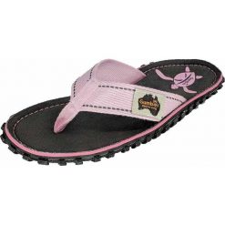 Gumbies Gumbies - damskie japonki ISLANDER CANVAS - TURTLE 38. Brązowe klapki damskie Gumbies, bez wzorów, bez obcasa. Za 129.99 zł.