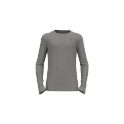 Koszulka termoaktywna z długim rękawem męska Odlo MERINO 200. Szare koszulki sportowe męskie Odlo, m, bez wzorów, z wełny, bez kołnierzyka, bez ramiączek, trekkingowe. Za 459.99 zł.