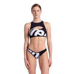 Strój kąpielowy dwuczęściowy damski bikini sportowe Arena Logo Brassiere. Czarne bikini damskie Arena, s, bez wzorów. Za 139.99 zł.