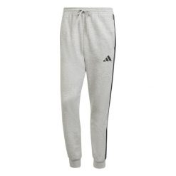Spodnie do biegania adidas Essentials 3-Stripes Fleece. Czarne spodnie sportowe męskie Adidas, m, bez wzorów, z bawełny, do biegania. Za 231.40 zł.