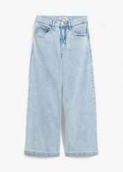Dżinsy Wide Leg, high waist, cropped. Szare jeansy damskie bonprix, z podwyższonym stanem. Za 47.99 zł.