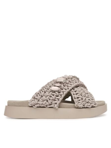 Inuikii Klapki Woven Stones 1004.003.0073 Szary. Szare klapki damskie Inuikii, bez wzorów, z materiału, bez obcasa. Za 719.99 zł.