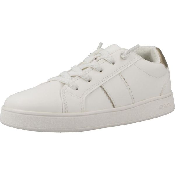 Tenisówki Geox Model J Eclyper Girl Kolor Biały. Białe trampki i tenisówki dziewczęce Geox, na lato, bez wzorów, z gumy, bez zapięcia. Za 129.99 zł.