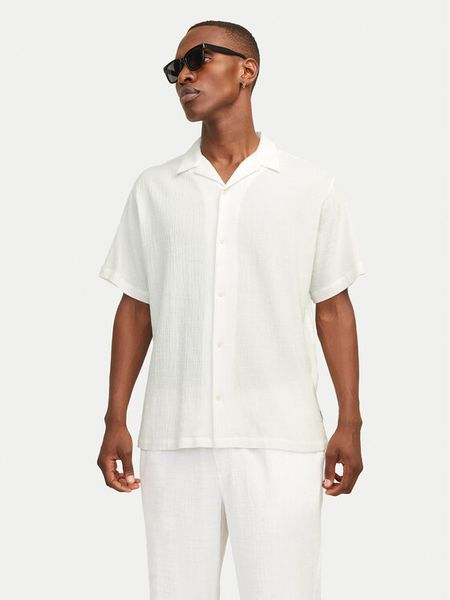 Jack & Jones Koszula Luke 12255781 Biały Relaxed Fit. Białe koszule męskie Jack & Jones, l, bez wzorów, z bawełny, bez kołnierzyka, bez ramiączek. Za 79.99 zł.