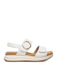 Remonte Sandały CEO-D1J63-80 Biały. Białe sandały damskie Remonte, bez wzorów, ze skóry, bez obcasa, na płaskiej podeszwie, bez zapięcia. Za 369.99 zł.