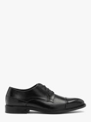 Czarne półbuty męskie. Czarne półbuty na co dzień męskie Ryłko, ze skóry, eleganckie, bez zapięcia. Za 449.99 zł.