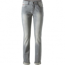 Dżinsy "Monroe" - Skinny fit - w kolorze szarym. Szare jeansy damskie H.I.S. W wyprzedaży za 130.95 zł.