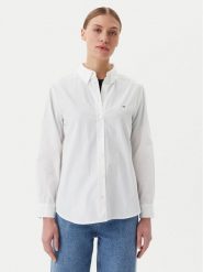 Tommy Jeans Koszula DW0DW20290 Biały Regular Fit. Białe bluzki damskie Tommy Jeans, l, bez wzorów, z bawełny, bez kołnierzyka, bez ramiączek. Za 229.99 zł.