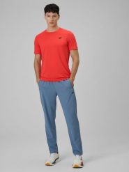 4F Spodnie treningowe szybkoschnące męskie - granatowe S. Niebieskie spodnie sportowe męskie 4f, l, bez wzorów, z materiału, na fitness i siłownię. Za 179.99 zł.