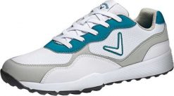 CALLAWAY morele Buty do gry w golfa Callaway The 82 M587-55 (męskie, roz. 44,5, biało-niebieskie). Białe buty sportowe męskie CALLAWAY, bez zapięcia, na golfa. Za 446.25 zł.