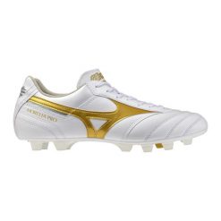 Buty piłkarskie Mizuno Morelia II Pro FG. Białe sandały dziewczęce Mizuno, z materiału, bez zapięcia. Za 349.99 zł.