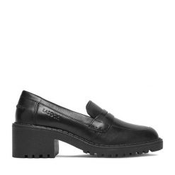 Loafersy Lasocki. Czarne półbuty damskie Lasocki, bez wzorów, bez obcasa, na obcasie, bez zapięcia. Za 249.99 zł.