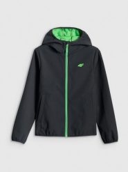4F Kurtka softshell wiatroodporna membrana 5000 chłopięca - czarna 146 (10-11 lat). Czarne kurtki i płaszcze dla chłopców 4f, bez wzorów, z softshellu, bez kaptura. Za 169.99 zł.