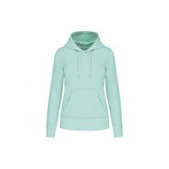 Damska ekologiczna bluza z kapturem Kariban. Niebieskie bluzy damskie KARIBAN, m, bez wzorów, z bawełny, z kapturem. Za 184.00 zł.
