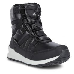 Botki Whistler. Czarne botki damskie Whistler, bez obcasa, na płaskiej podeszwie, bez zapięcia. Za 269.99 zł.