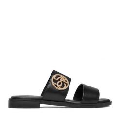 Klapki Lasocki. Czarne klapki damskie Lasocki, bez wzorów, bez obcasa. Za 129.99 zł.