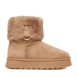 Śniegowce DeeZee. Brązowe śniegowce dziewczęce DeeZee, bez zapięcia. Za 119.99 zł.