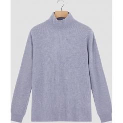 Sweter w kolorze błękitnym. Niebieskie swetry damskie Rodier, bez wzorów, prążkowane, bez kołnierzyka, bez ramiączek, bez kaptura. W wyprzedaży za 152.95 zł.