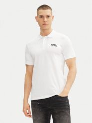 KARL LAGERFELD Polo 745088 552235 Biały Regular Fit. Białe koszulki polo męskie KARL LAGERFELD, l, bez wzorów, z bawełny, bez ramiączek. Za 179.99 zł.
