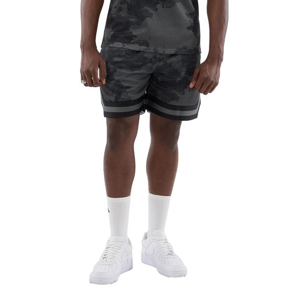 Szorty New Era AOP. Czarne krótkie spodenki sportowe męskie New Era, l, bez wzorów, z materiału, trekkingowe. Za 248.00 zł.