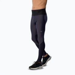 Legginsy do biegania męskie Mizuno Trail Multipocket Long. Szare legginsy sportowe męskie Mizuno, m, bez wzorów, z elastanu, długie, do biegania. Za 199.99 zł.