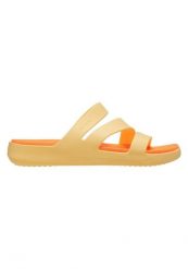 Klapki Dla Dorosłych Crocs Getaway Strappy Sandal. Brązowe klapki damskie Crocs, bez wzorów, z materiału, bez obcasa. Za 159.99 zł.