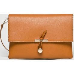 Answear - Torebka skórzana. Pomarańczowe torby na ramię damskie ANSWEAR. W wyprzedaży za 159.90 zł.