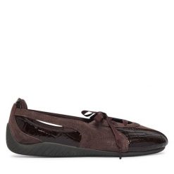 Baleriny Puma. Brązowe baleriny damskie Puma, bez wzorów, bez obcasa. Za 399.99 zł.