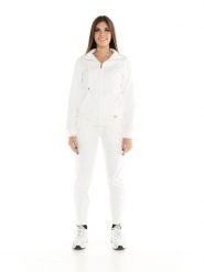 Bluza z zamek błyskawiczny na co dzień na siłownię. Białe bluzy damskie LEONE 1947 APPAREL, m, bez wzorów, z dresówki, bez kaptura. Za 252.56 zł.