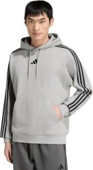 Adidas Bluza męska adidas Essentials 3-Stripes French Terry Hoodie szara KY4202 S. Szare bluzy męskie Adidas, m, bez wzorów, bez kaptura. Za 258.99 zł.