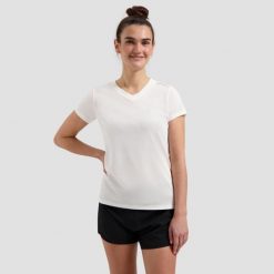 Funkcjonalna koszulka damska Rogelli PROMOTION LADY. Białe koszulki sportowe damskie Rogelli, s, bez wzorów, bez kołnierzyka, bez ramiączek. Za 49.00 zł.