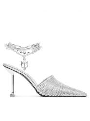 Naked Wolfe Klapki Chromed 00078 Srebrny. Szare klapki damskie Naked Wolfe, bez wzorów, ze skóry, bez obcasa. Za 1,049.00 zł.