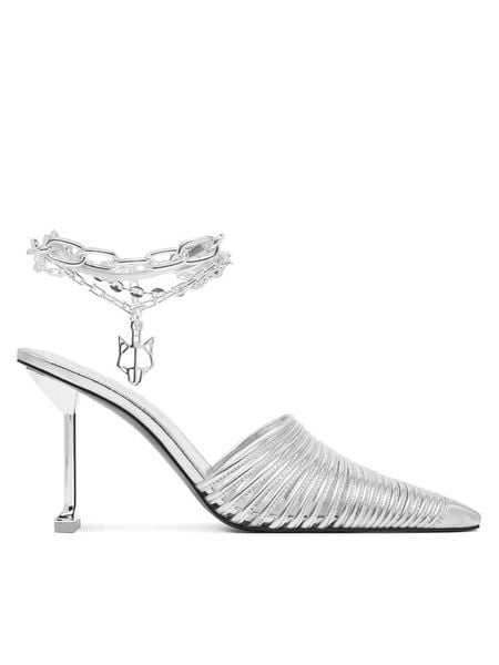 Naked Wolfe Klapki Chromed 00078 Srebrny. Szare klapki damskie Naked Wolfe, bez wzorów, ze skóry, bez obcasa. Za 1,049.00 zł.