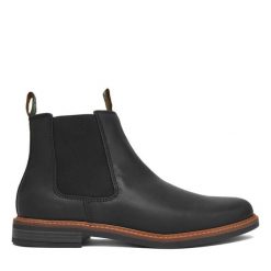 Sztyblety Barbour. Czarne botki męskie Barbour, bez wzorów, bez zapięcia. Za 639.99 zł.