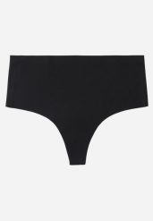 Czarne Bezszwowe Majtki Stringi z Wysokim Stanem Hemolis. Czarne stringi damskie Born2be, l, bez wzorów. Za 29.99 zł.
