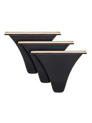 BOSS Komplet stringów 50545602 Czarny. Czarne stringi damskie Boss, l, bez wzorów, z syntetyku. Za 139.99 zł.