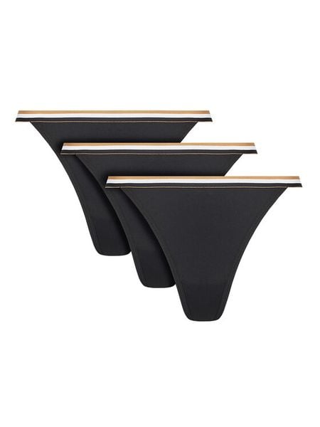 BOSS Komplet stringów 50545602 Czarny. Czarne stringi damskie Boss, l, bez wzorów, z syntetyku. Za 139.99 zł.