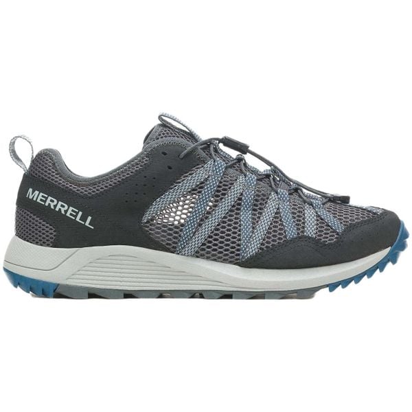 Buty turystyczne męskie Merrell Wildwood Aerosport. Szare buty sportowe męskie Merrell, bez zapięcia, na fitness i siłownię. Za 412.70 zł.