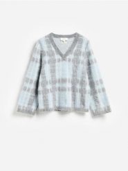 Sweter z dodatkiem moheru - wielobarwny. Swetry damskie Reserved, l, bez wzorów, z dzianiny, bez kołnierzyka, bez ramiączek, bez kaptura. Za 359.99 zł.