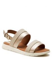 Geox Sandały D Dandra D35NNA 054AJ C5379 Beżowy. Brązowe klapki damskie Geox, bez wzorów, ze skóry, bez obcasa, na płaskiej podeszwie, bez zapięcia. Za 269.99 zł.